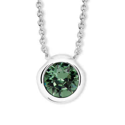 CRYSTALP - round solitaire pendant12mm 42+5cm - CRYSTAL UNTERBERGER