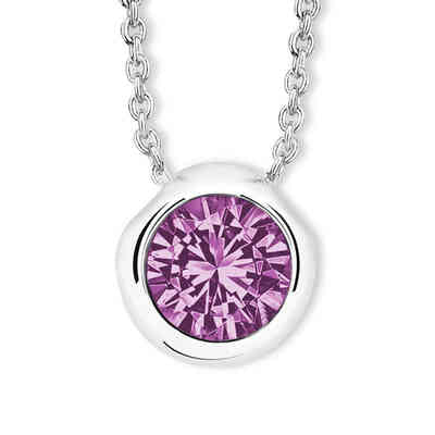 CRYSTALP - round solitaire pendant12mm 42+5cm - CRYSTAL UNTERBERGER