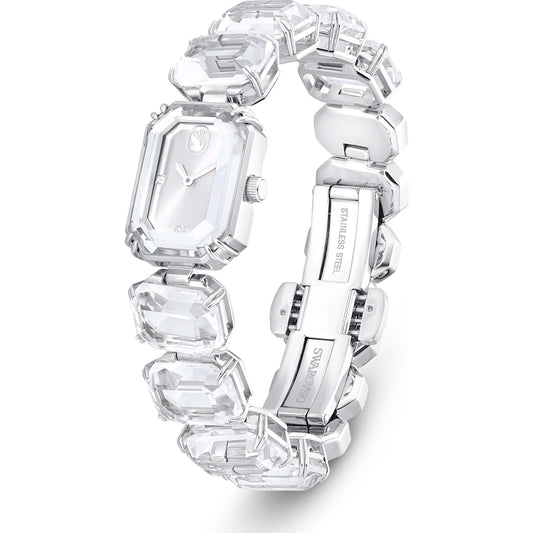 Swarovski - Uhr Armband im Oktagon-Schliff, Weiß, Edelstahl - CRYSTAL UNTERBERGER