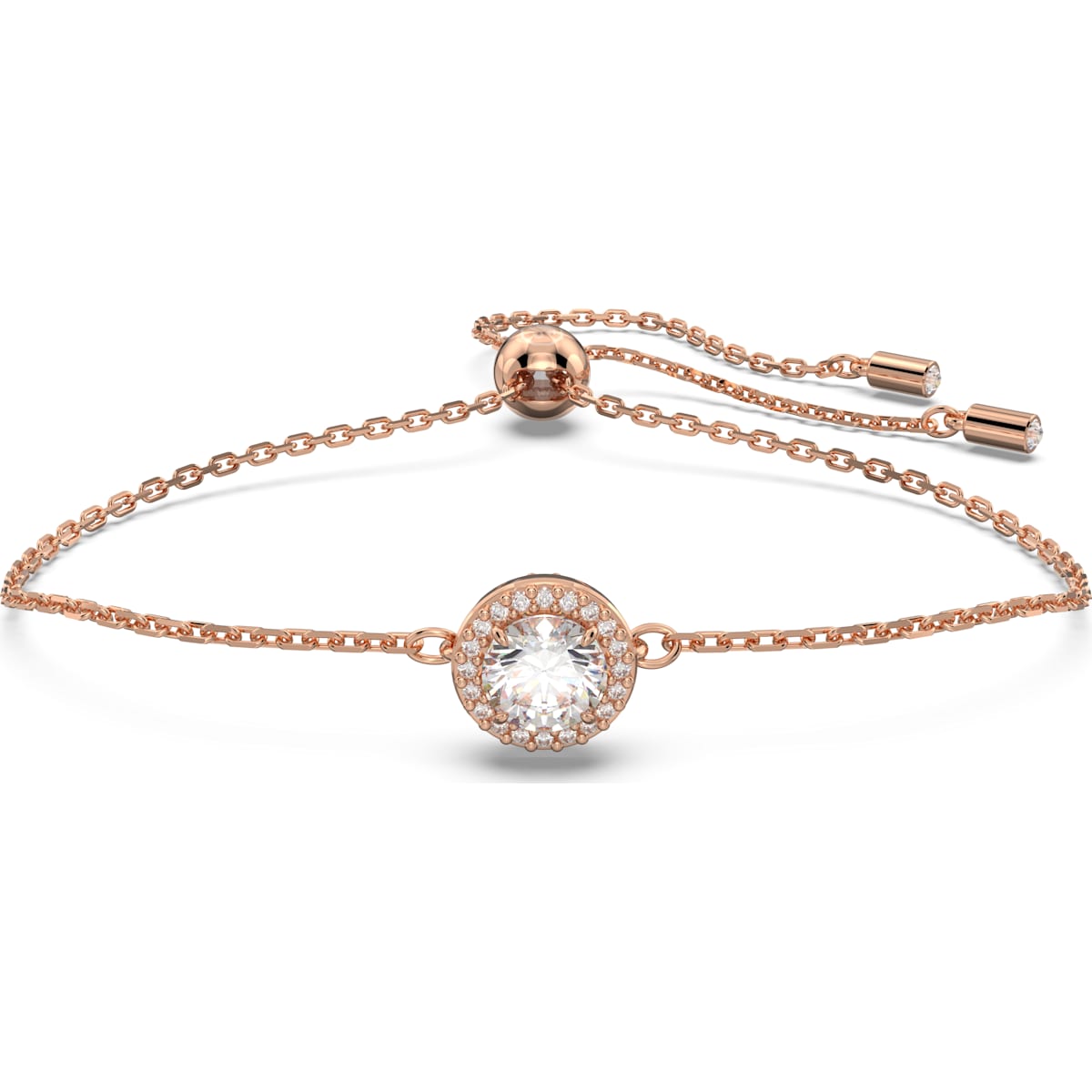 Swarovski - Constella Armband Rundschliff, Pavé, Weiß, Roségold-Legierungsschicht - CRYSTAL UNTERBERGER