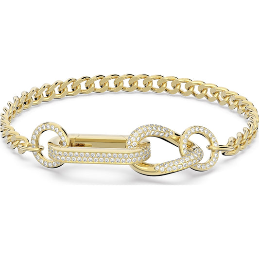 Dextera Armband Pavé, Gemischte Glieder, Weiß, Goldlegierungsschicht - CRYSTAL UNTERBERGER