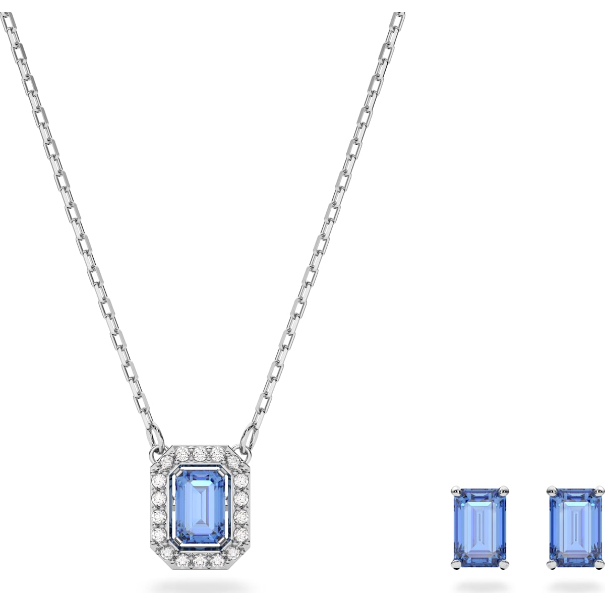 Swarovski - Millenia Set Oktagon-Schliff, Blau, Rhodiniert - CRYSTAL UNTERBERGER