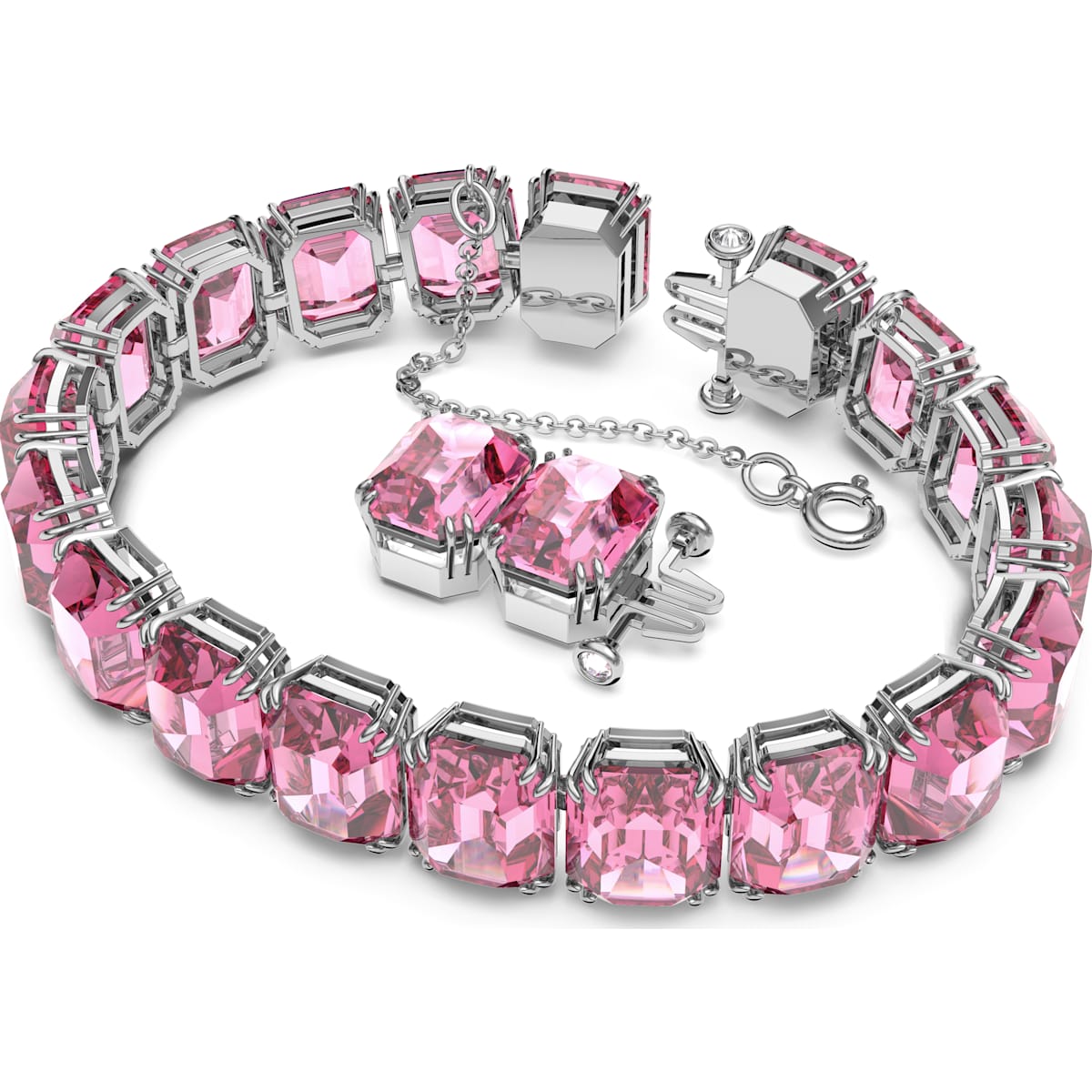 Swarovski - Millenia Armband, Kristalle mit Oktagon-Schliff, Rosa, Rhodiniert - CRYSTAL UNTERBERGER