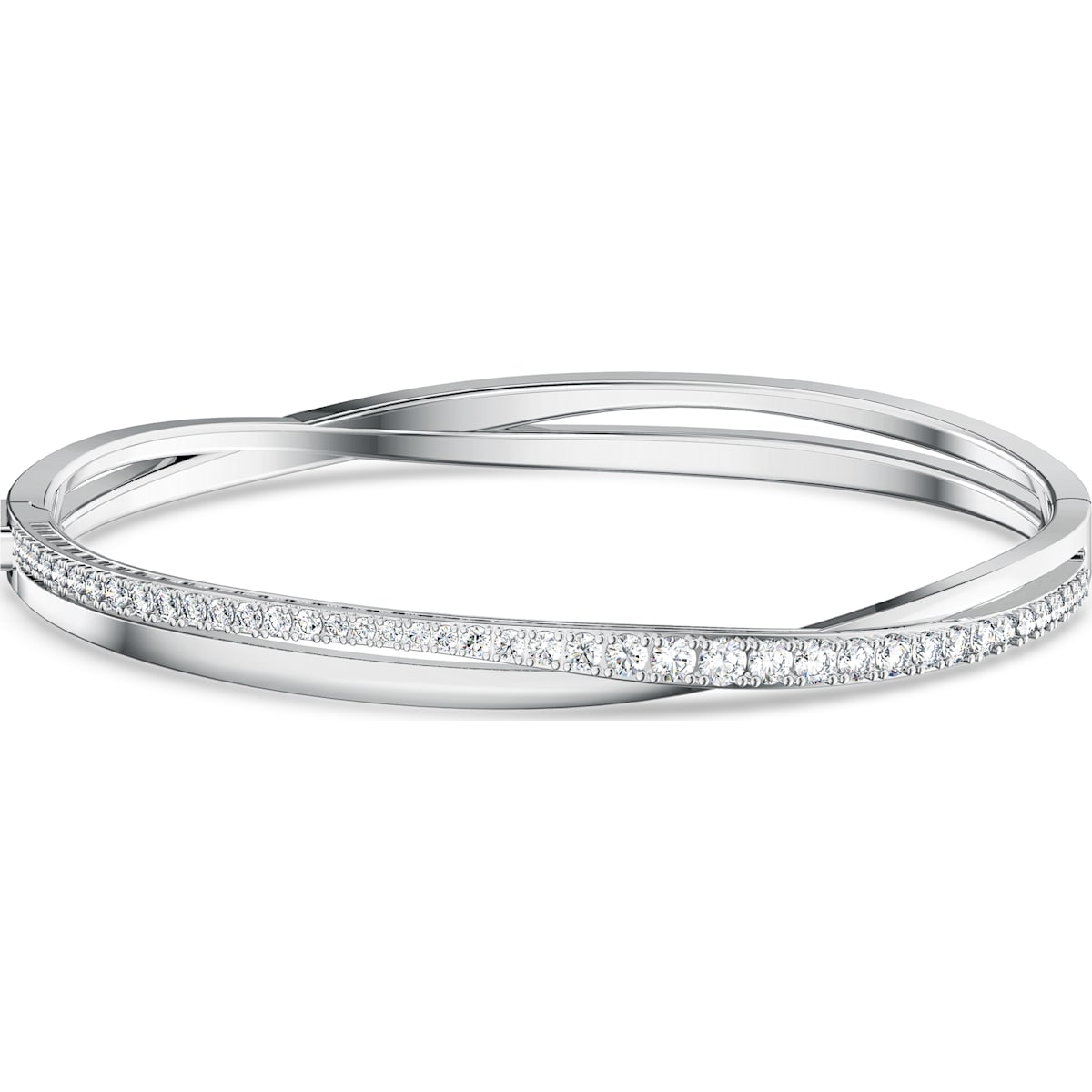 Swarovski - Twist Armreif, Weiss, Rhodiniert - CRYSTAL UNTERBERGER