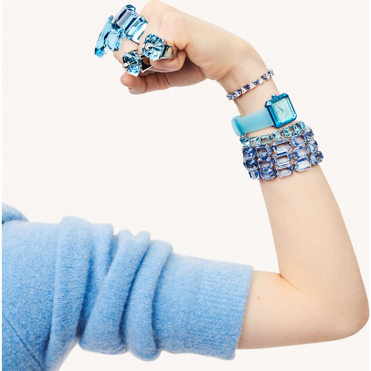 Swarovski - Uhr Silikonarmband, Blau - CRYSTAL UNTERBERGER