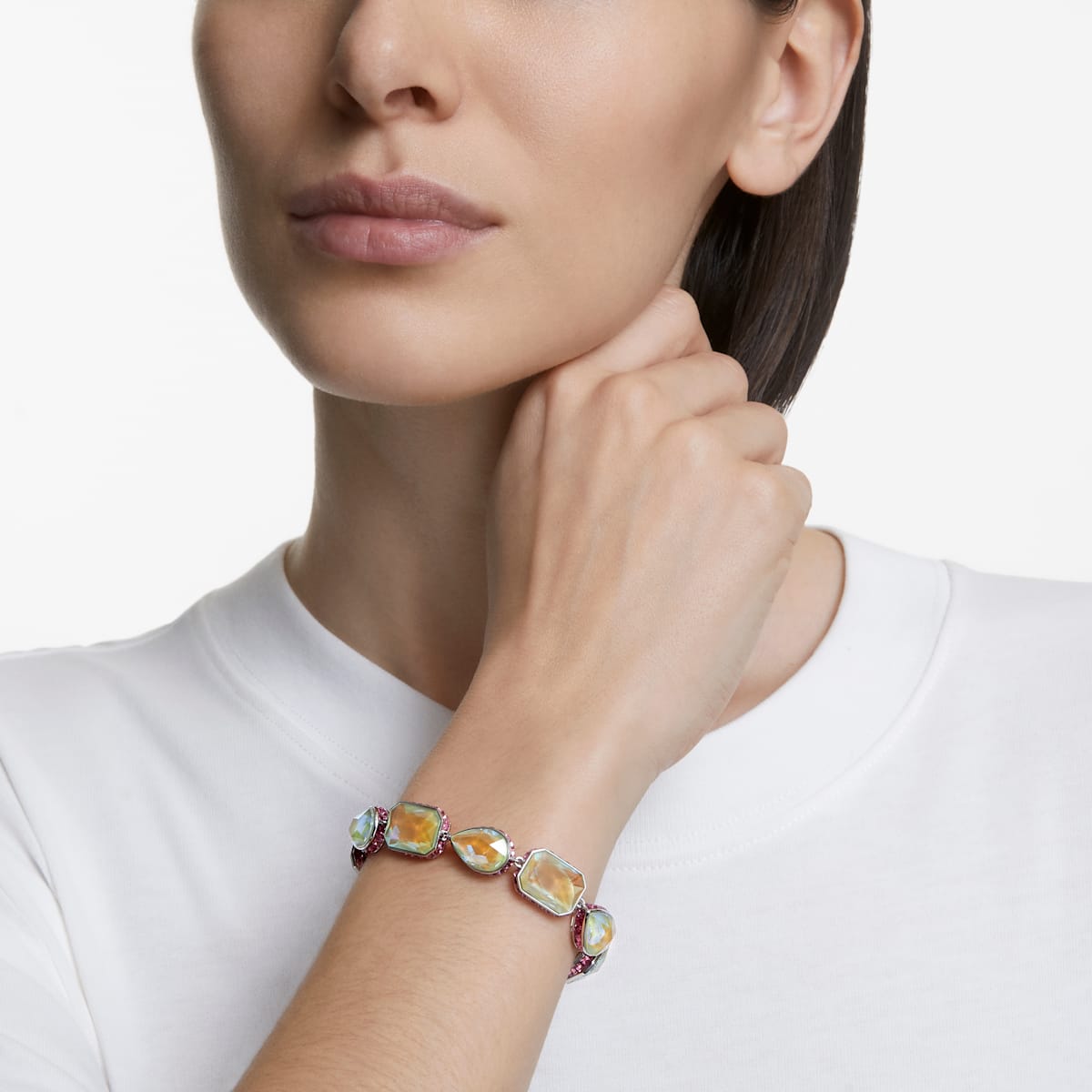 Swarovski - Orbita Armband, Kristalle in einem Mix aus Schliffen, Mehrfarbig, Rhodiniert - CRYSTAL UNTERBERGER