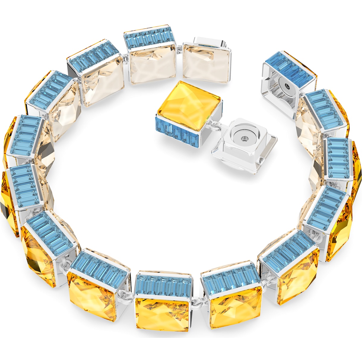 Swarovski - Orbita Armband, Kristalle im Quadrat-Schliff, Mehrfarbig, Rhodiniert - CRYSTAL UNTERBERGER