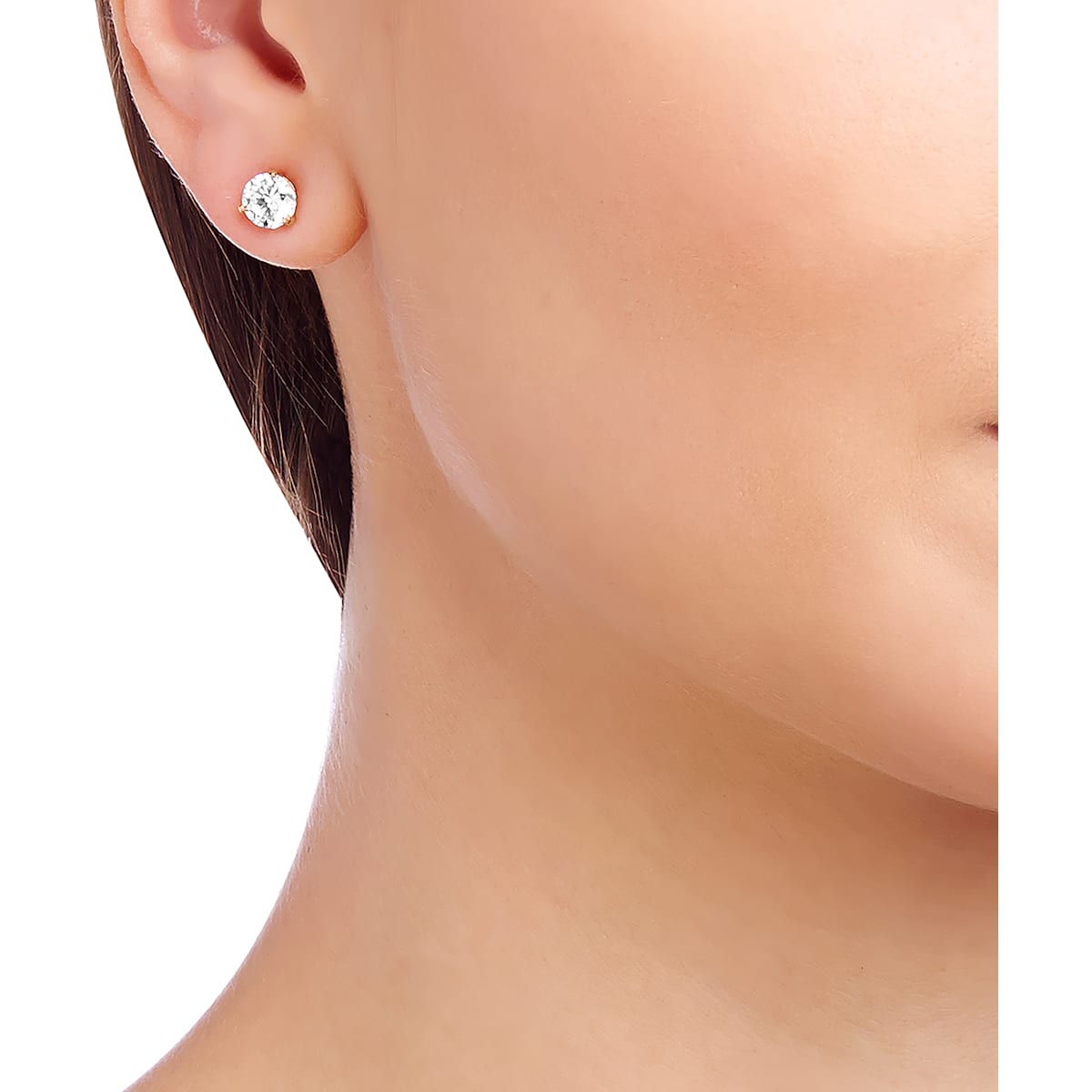 Swarovski solitaire pierced on sale earrings white rhodium plating