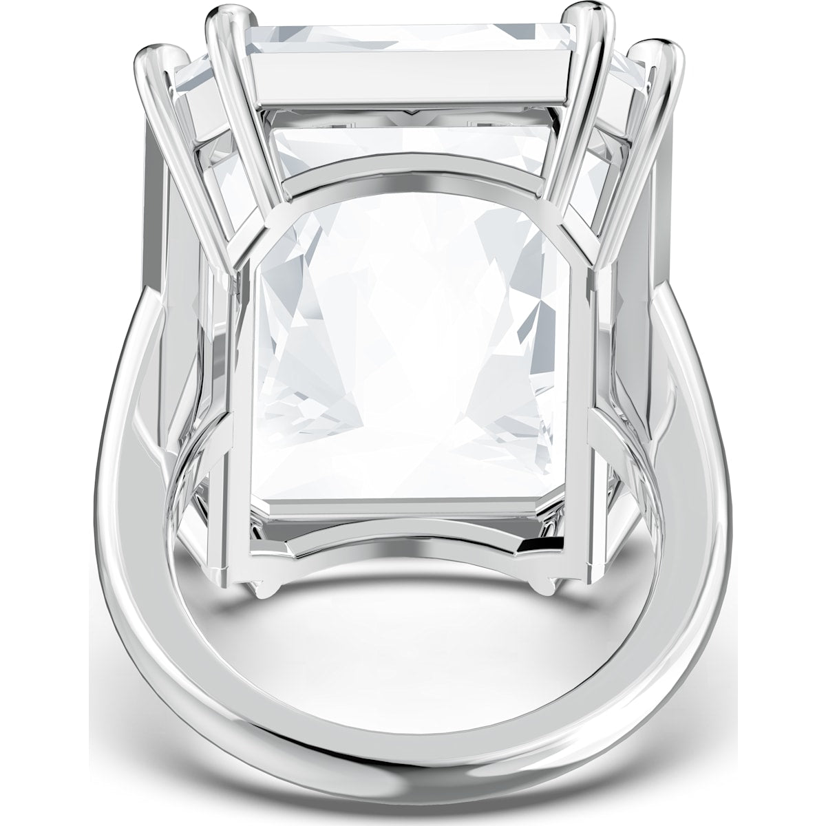 Swarovski - Mesmera Cocktail Ring, Übergroßer Kristall, Weiss, Rhodiniert - CRYSTAL UNTERBERGER